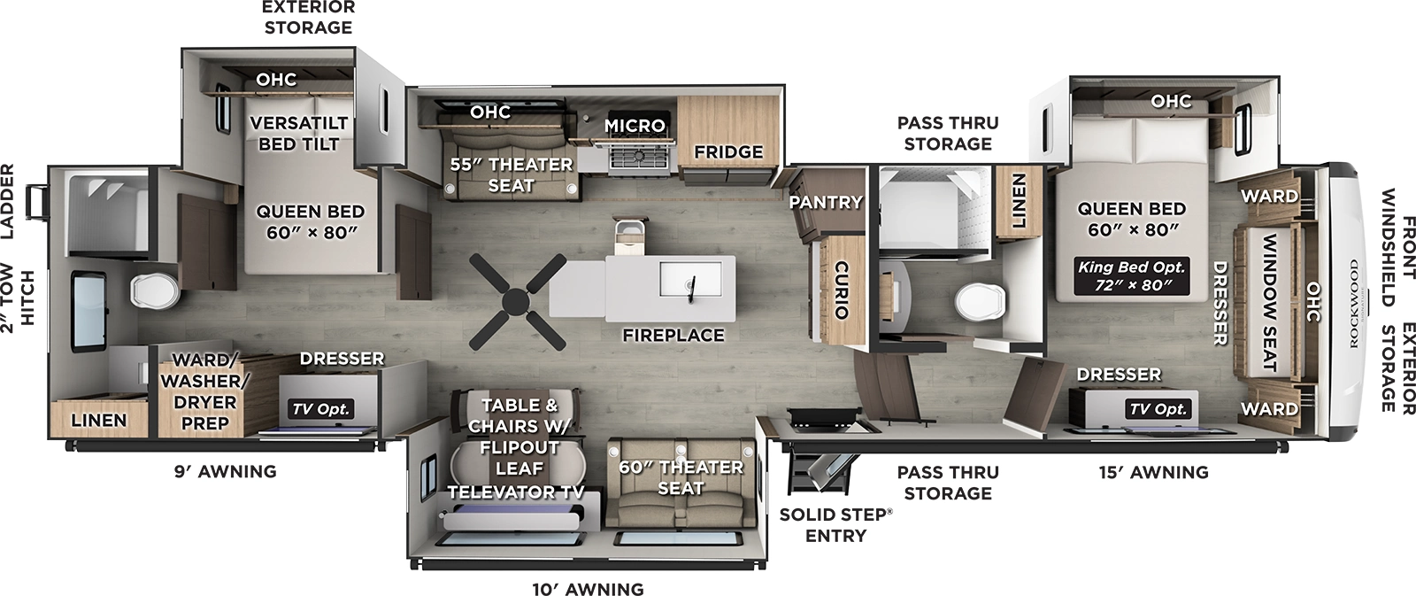 Rockwood Signature Fifth Wheels 403SDB Floorplan